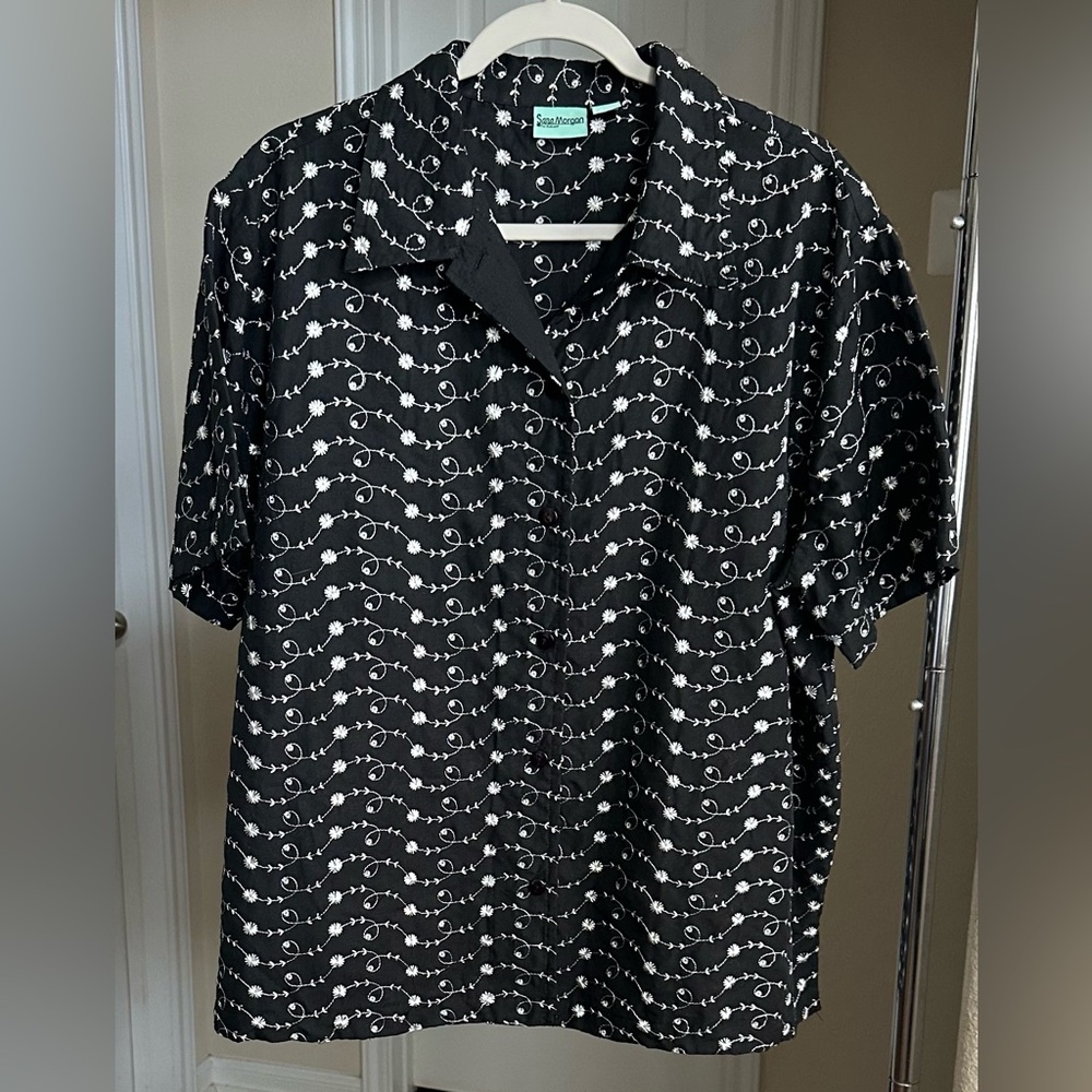 Sara Morgan for Haband Casual Button Up Top